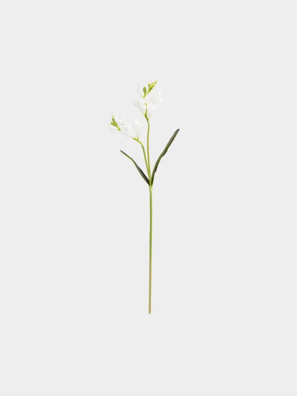 Decorative branch, 75 cm, polyurethane, White freesia, Flower garden, image-0