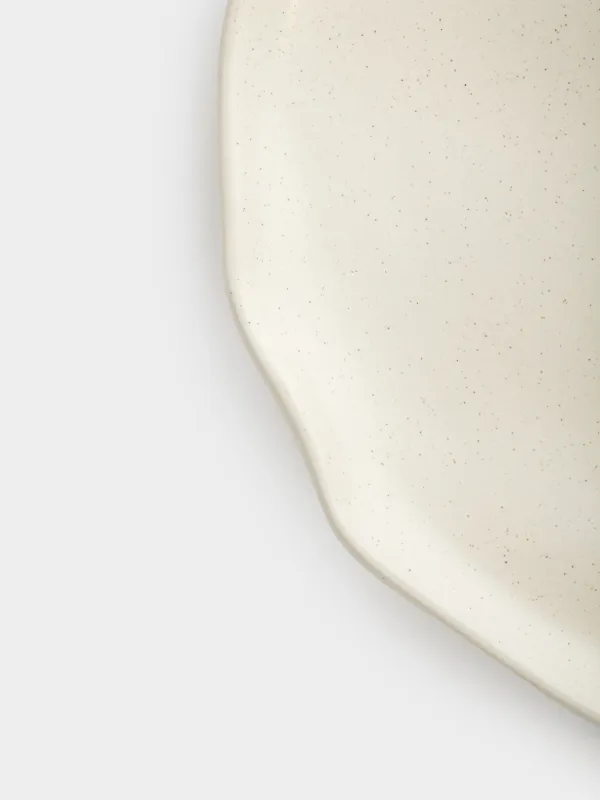 Dinner plate, 27 cm, ceramic, milky, Crumpled effect, Crumple creme, image-2