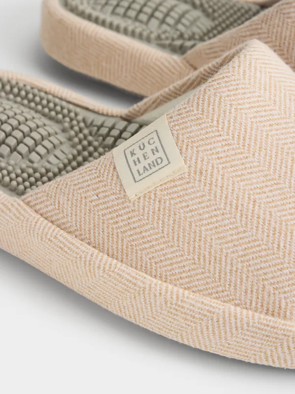 Women's slippers, home, p. 36-37, polyester / rubber, beige, Lint, image-4
