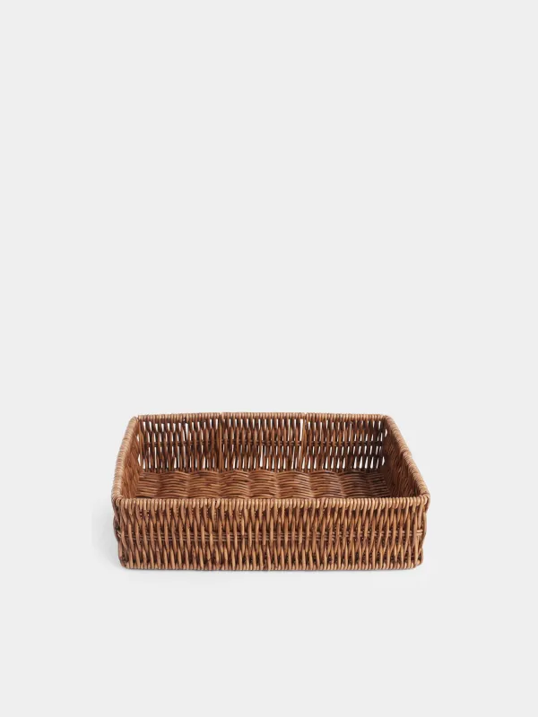 Grocery basket, 26x18 cm, rattan, rectangular, brown, Blendy, image-2