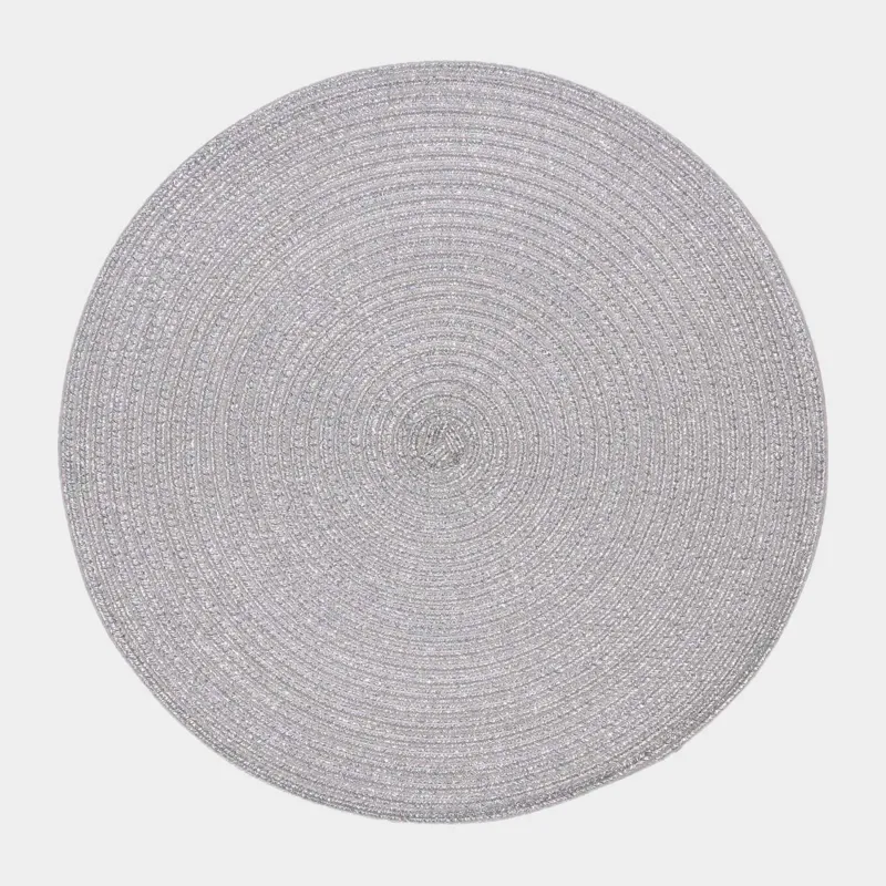 Instrument napkin, 38 cm, polyester, round, silver, Rotary shine
