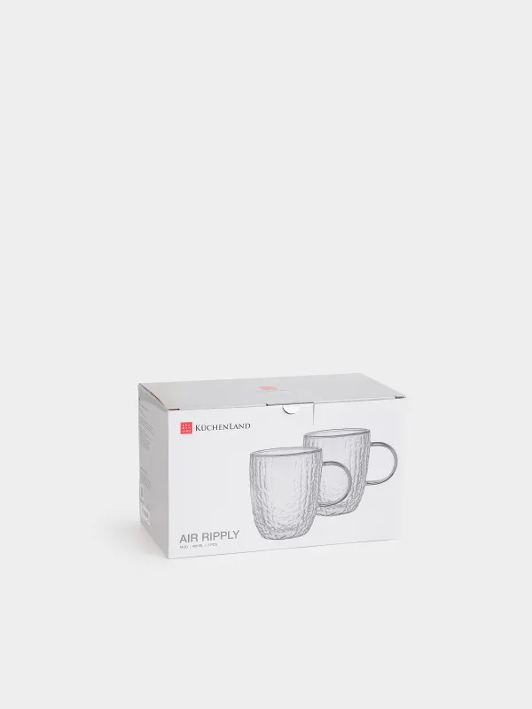 Mug, 400 ml, 2 pcs, glass B, Air ripply, image-4