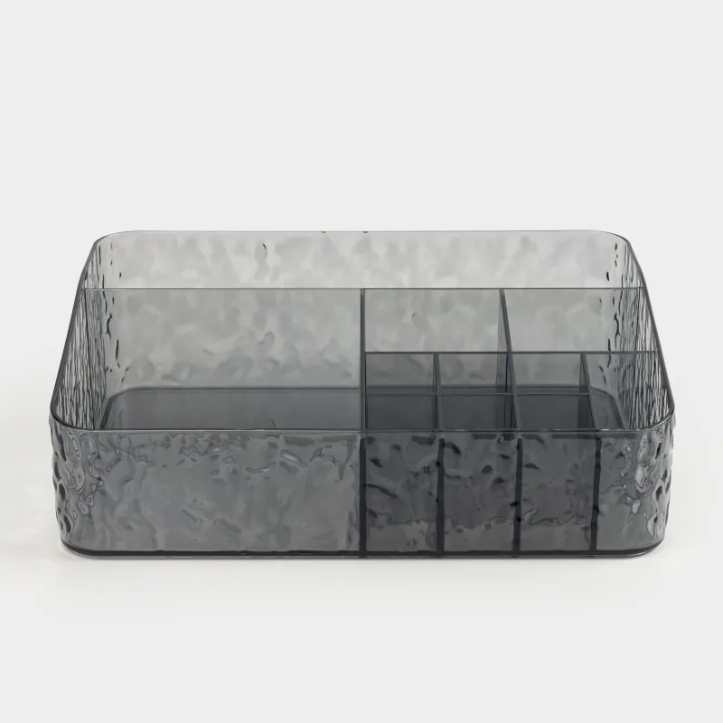 Organizer for cosmetics, 24x17 cm, 11 otd, plastic, gray, Renaissance clear, image-6