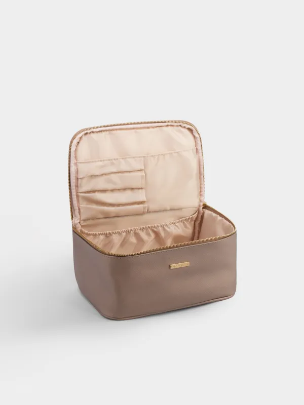 Cosmetic bag, 23x13 cm, with handle, polyurethane, gold, Beauty, image-4