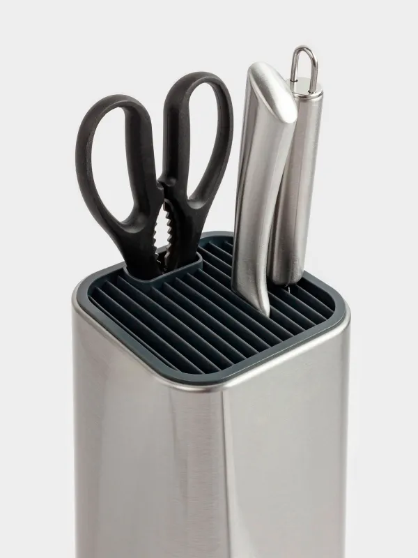 Knife set, 6 pcs, in stand, with peeler / scissors, steel / plastic, Pascale, image-7
