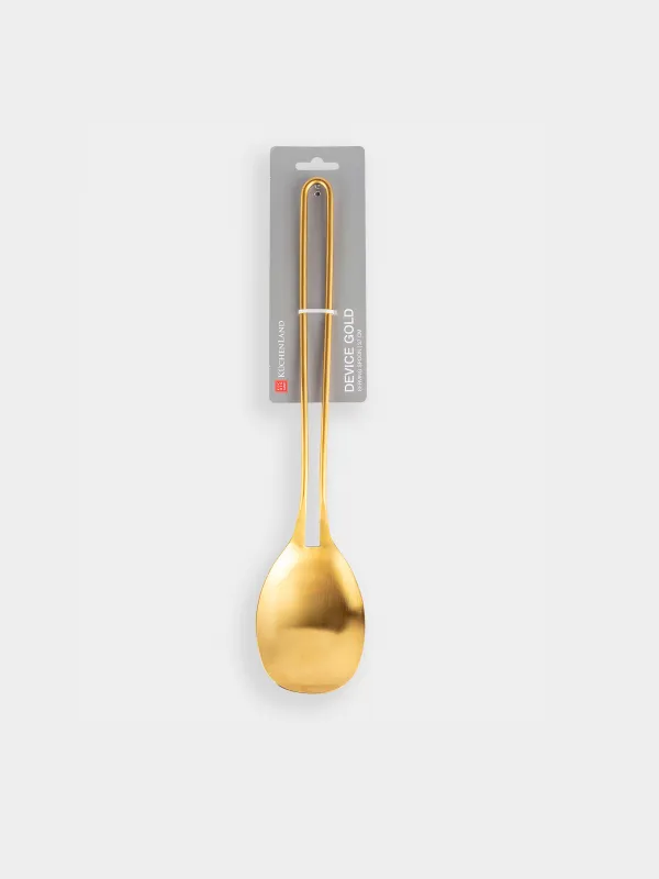 Serving spoon, 37 cm, steel, golden, Device gold, image-4