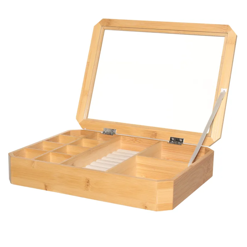 Jewelry box, 30x23 cm, bamboo / glass, Bamboo, image-1