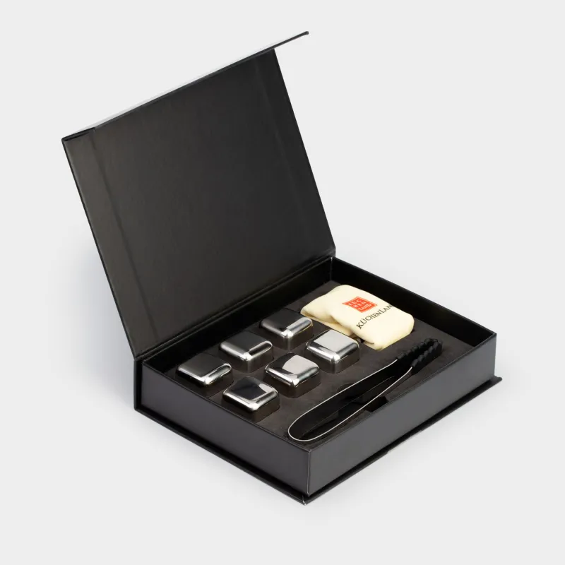 Set of cubes for cooling drinks, 8 pr, with tongs, steel, BAR