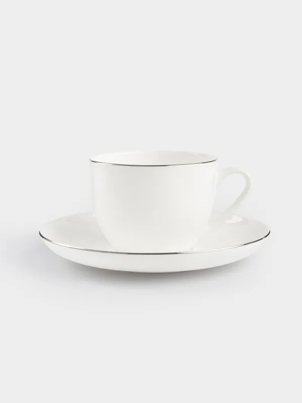 Tea pair, 6 person, 12 items, 250 ml, porcelain F, white, Ideal silver, image-5