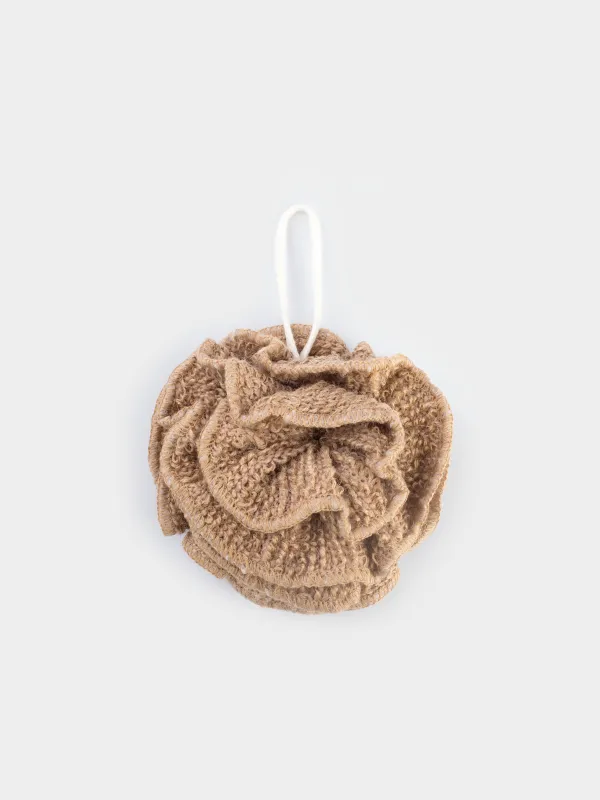 Body washcloth, 13 cm, hemp fiber, beige, Bow, Eco life, image-0