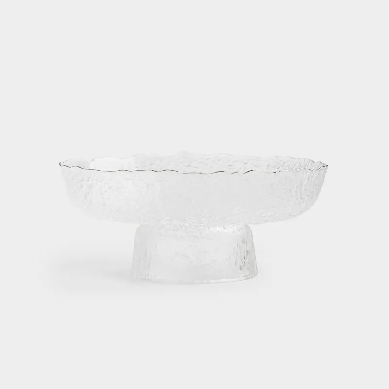 Fruit vase, 20x8 cm, on a leg, glass, with silver edging, Nautilus silver