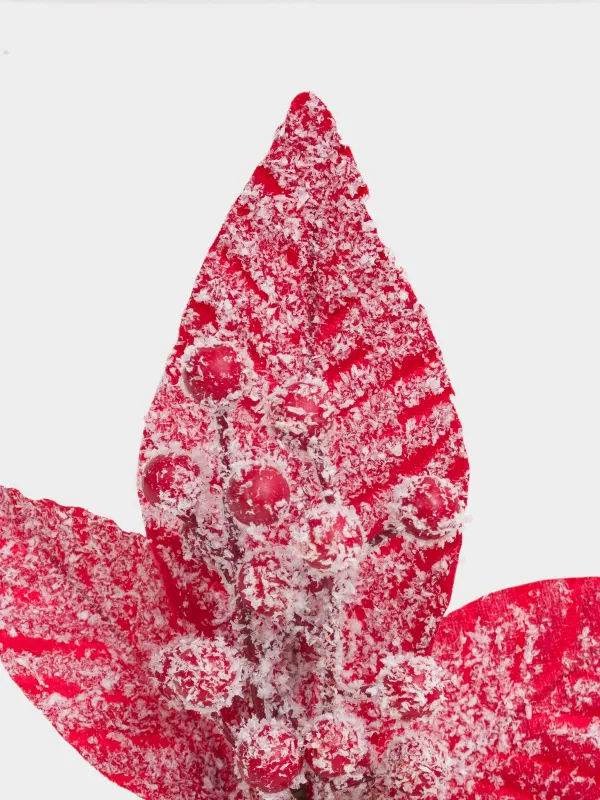 Decorative branch, 39 cm, foam/cone, Pomegranate with red berries, Garnet decor, image-3