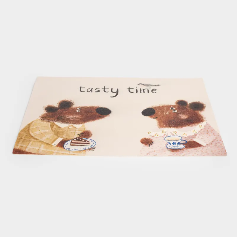 Placemat, 33x46 cm, PVC, rectangular, beige, Tasty time, Rock print, image-1