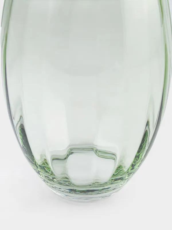 Flower vase, 24 cm, glass, green, Ledge color, image-2