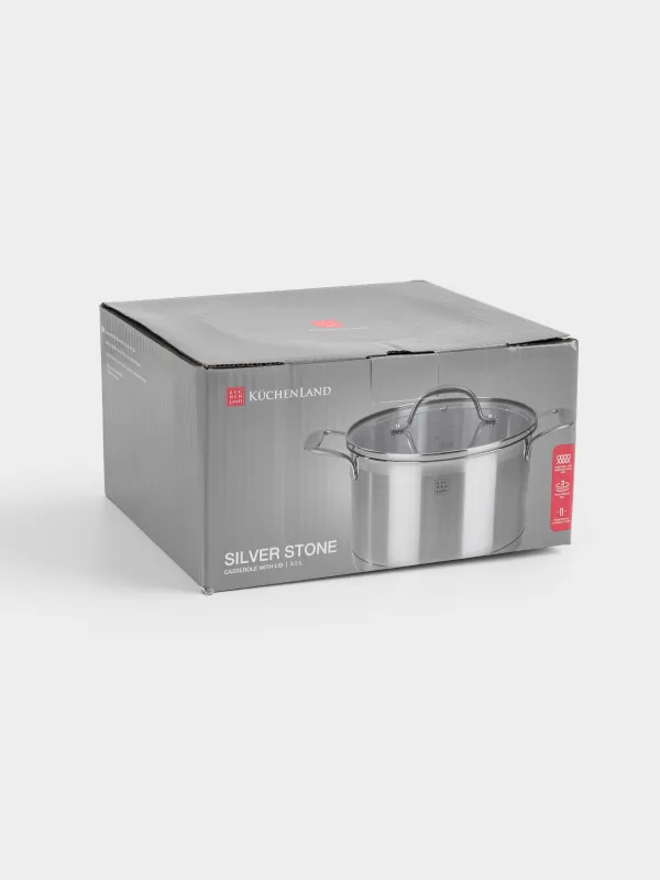 Pot, 20 cm, 3.5 l, with lid, Silver Stone, image-7