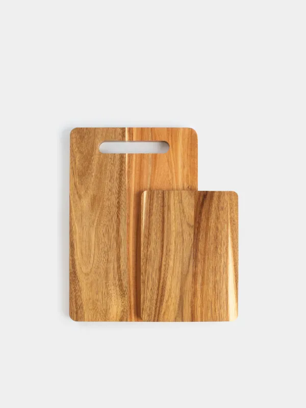 Cutting boards set, 20/30 cm, 2 pcs, rectangular, wood, Noble tree, image-0