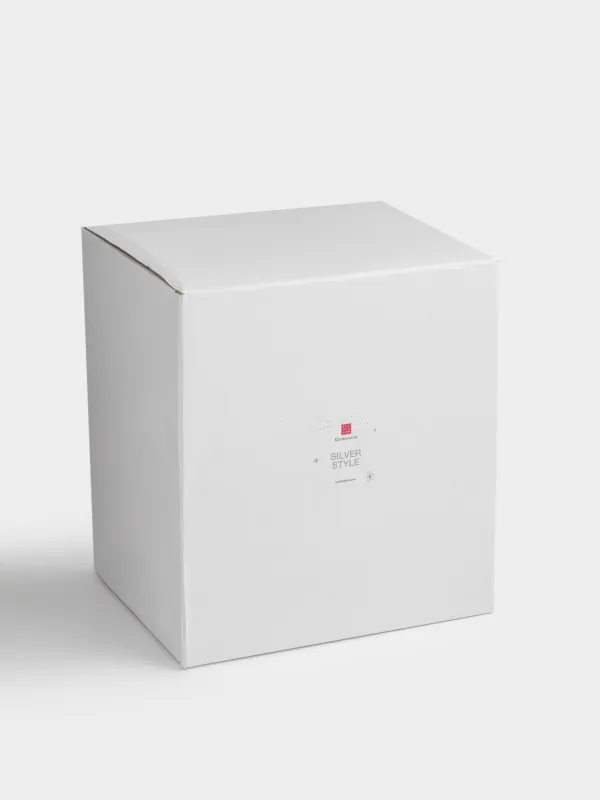 Snow lantern, 21 cm, illuminated, plastic, silver, Horse on a ball, Silver style, image-5