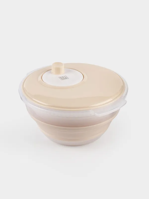 Vegetable dryer, 30 cm, mechanical, foldable, plastic / rubber, gray-beige, Foldaway, image-4