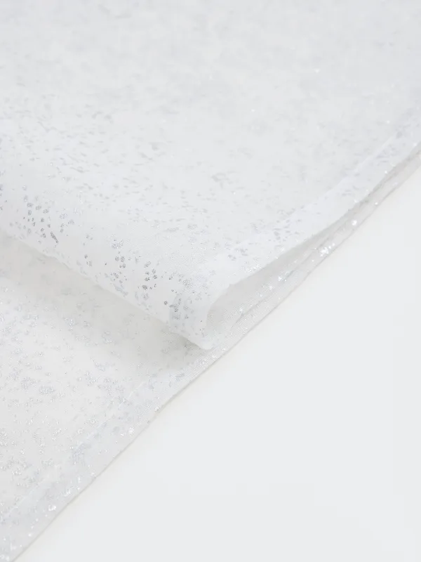 Table runner, 40x160 cm, polyester, white, Silver spray, Heaven silver, image-1