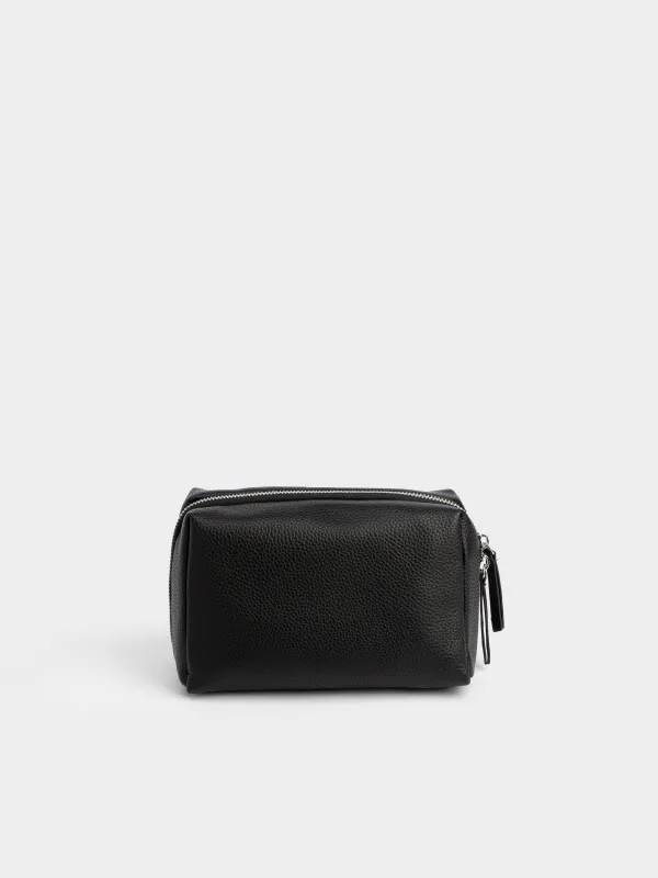 Makeup bag, 20x12 cm, polyurethane, black, Memo, image-0