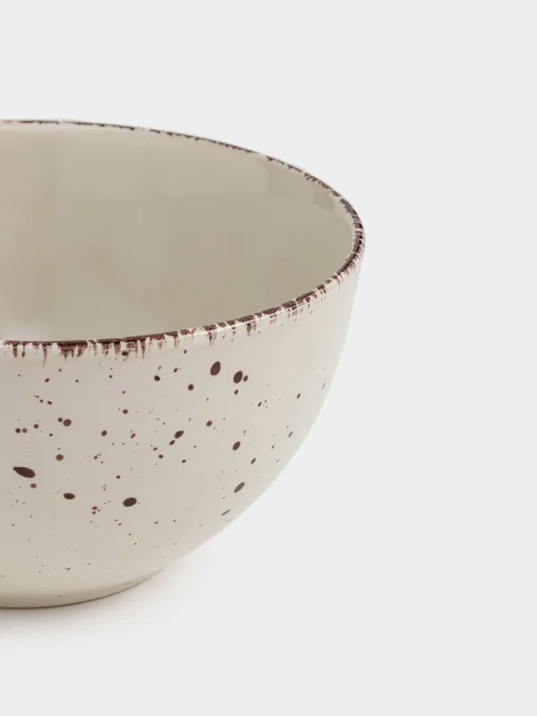 Soup plate, 14x7 cm, 2 pieces, ceramic, beige, speckled, Speckled, image-3