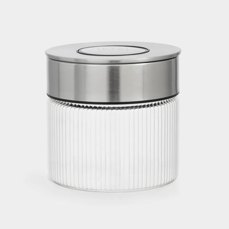 Bulk products jar, 360 ml, with vacuum lid, glass B, Ribby steel