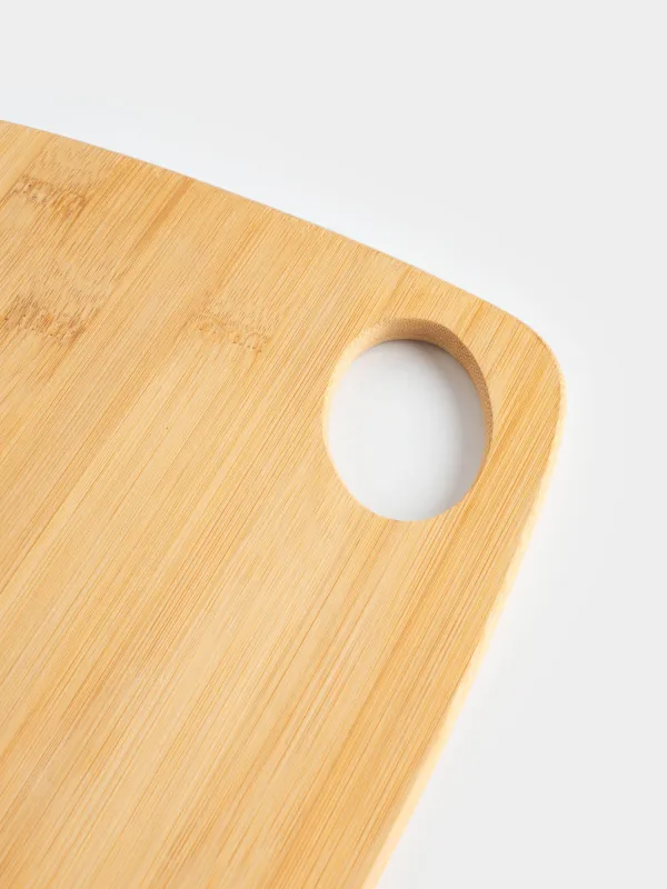 Cutting board, 35х25 cm, rectangular, rounded, bamboo, Bamboo, image-1