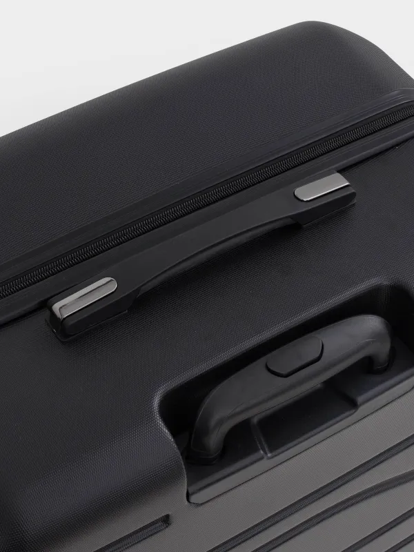 Suitcase L, 52x29x77 cm, 4.2 kg, with lock, plastic, black, Travel comfort, image-6
