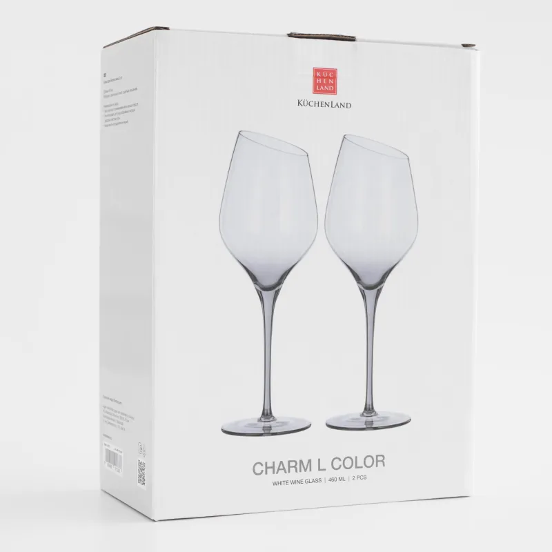 Drinking glass, 460 ml, 2 pcs, crystal glass, grey, Charm L Color, image-5
