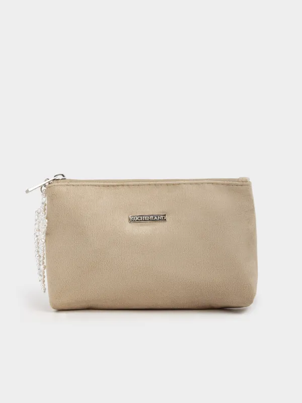 Makeup bag, 19x12 cm, polyester, color, Pearl bow, Beauty box, image-0