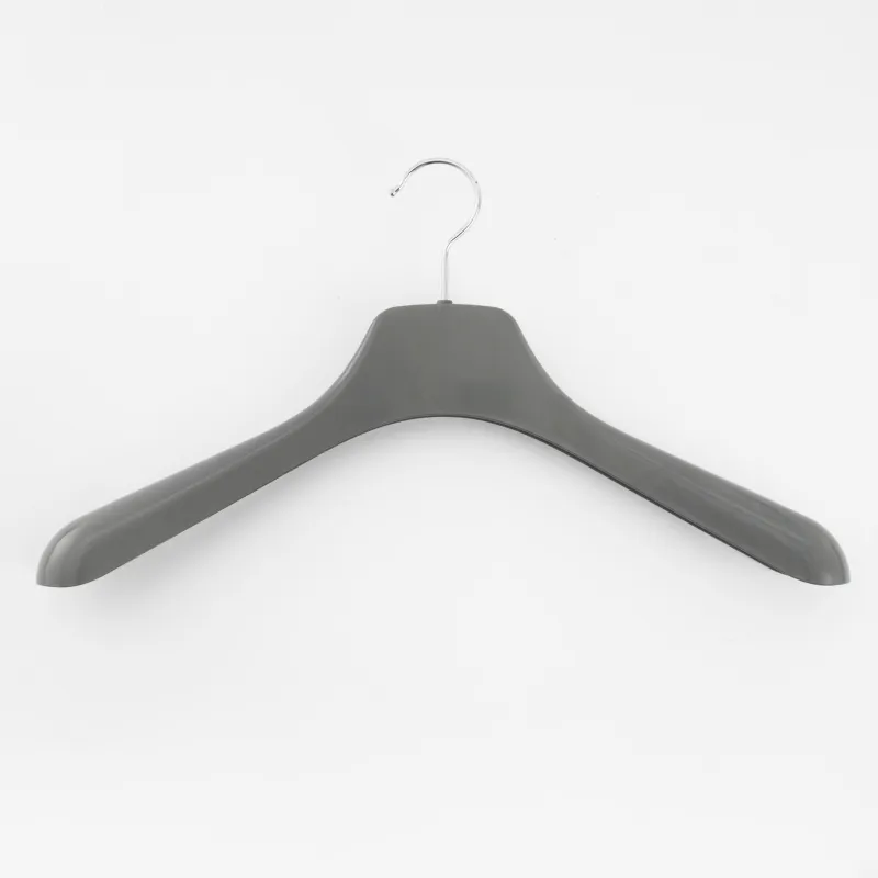 Coat hanger, 43 cm, for jackets and outerwear, plastic, grey
