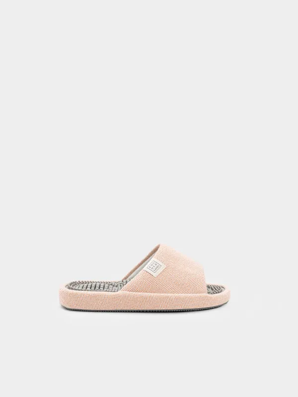 Women's slippers, home, p. 36-37, polyester / rubber, beige, Lint, image-0