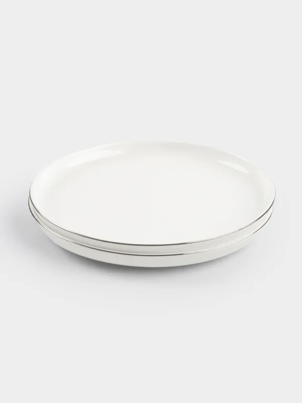 Dessert plate, 20 cm, 2 pcs, porcelain F, white, Ideal silver, image-2