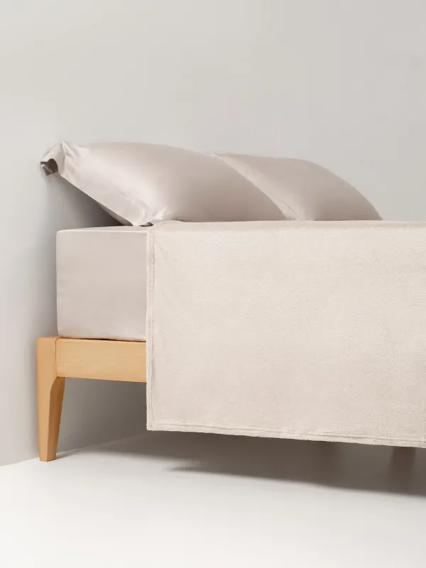 Bedspread, 220x240 cm, flannel, grey, Flannel, image-3