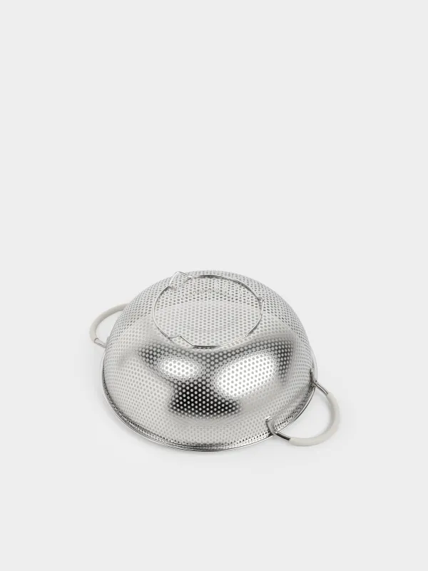 Colander, 25 cm, with two handles, steel / silicone, beige, Sieve, image-2