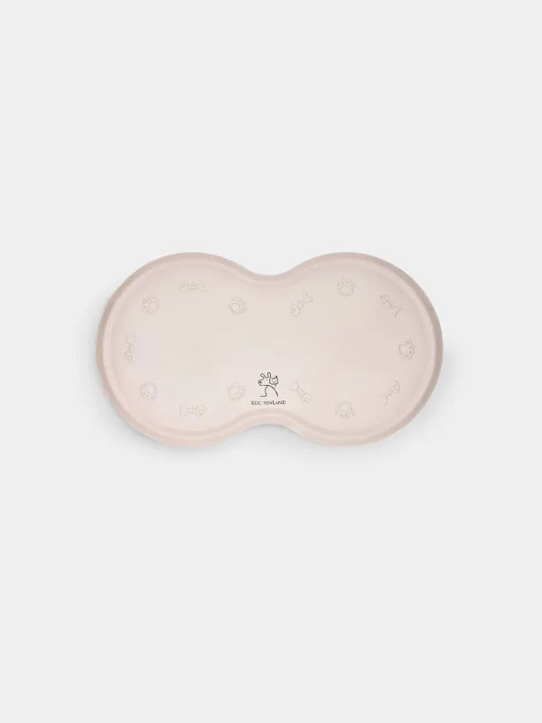 Pet bowl mat, 45x25 cm, rubber, gray-beige, Favorite pet, image-1
