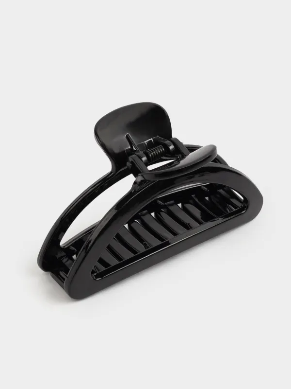 Hair clip, 9 cm, plastic, black, Crab, Basic, image-3