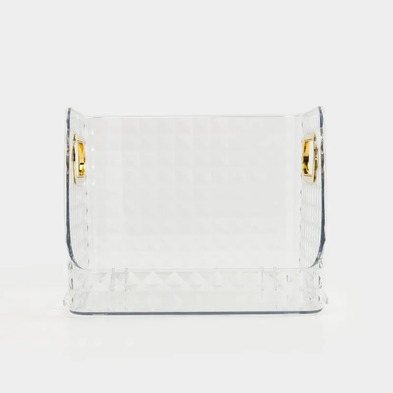 Organizer box, 20x17x15 cm, with gold handles, plastic, Kandy, image-4