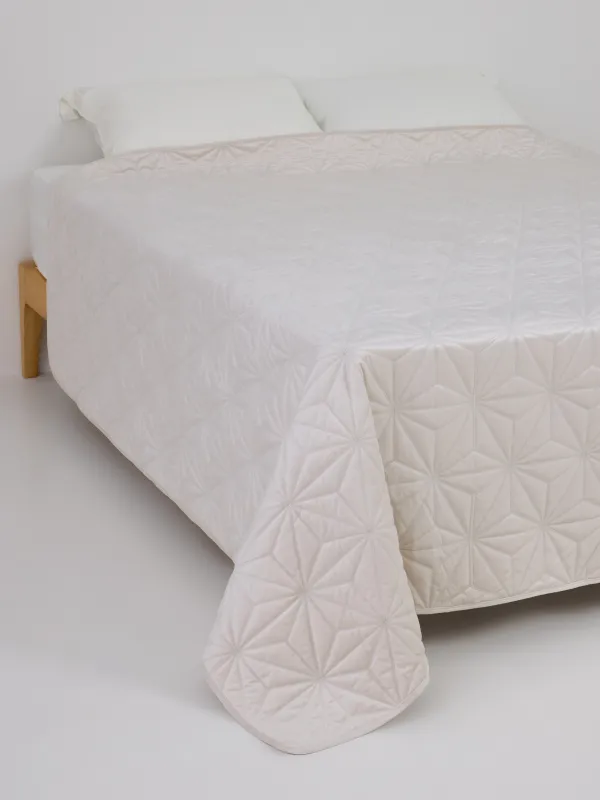 Bedspread, 220x240 cm, quilted, velvet/microfiber, sand, Toulouse, Stitch velvet, image-0