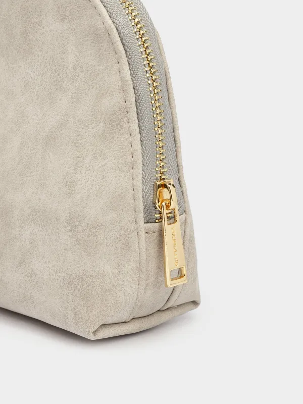 Makeup bag, 17x15 cm, polyurethane, grey, Krast, image-3