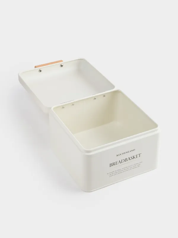Bread box, 20x20x14 cm, metal / wood, square, dairy, Breadbasket, Course, image-4