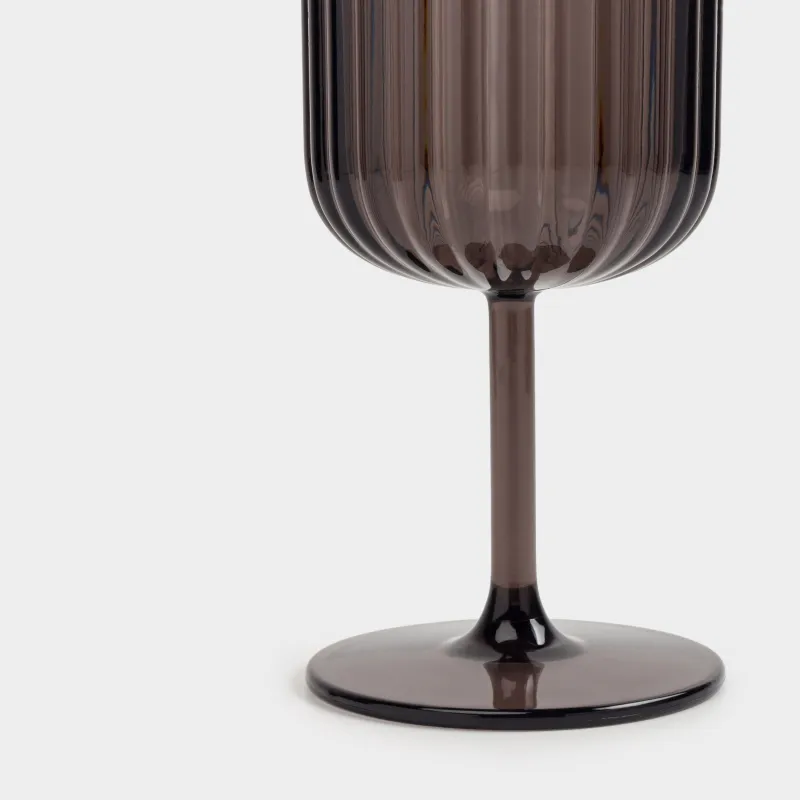 Drinking glass, 310 ml, acrylic, gray, Ribby, image-3