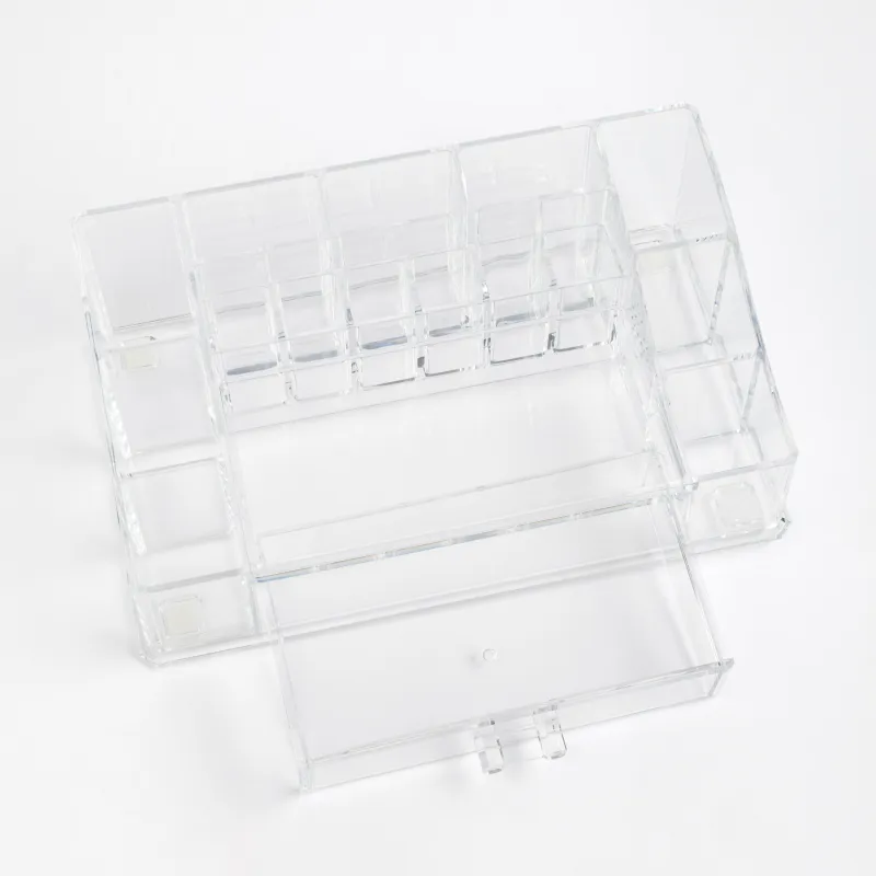 Organizer for cosmetics, 28x9 cm, 16 units, with drawer, plastic, Basic, image-3