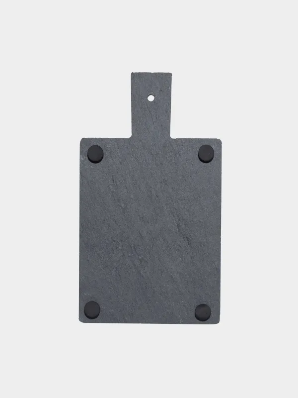 Hot plate, 19x11 cm, with handle, slate, rectangular, BBQ, image-1