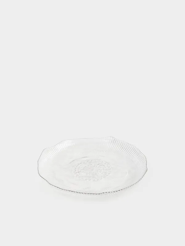 Dish, 30x3 cm, glass R, with silver edging, Argos silver, image-1