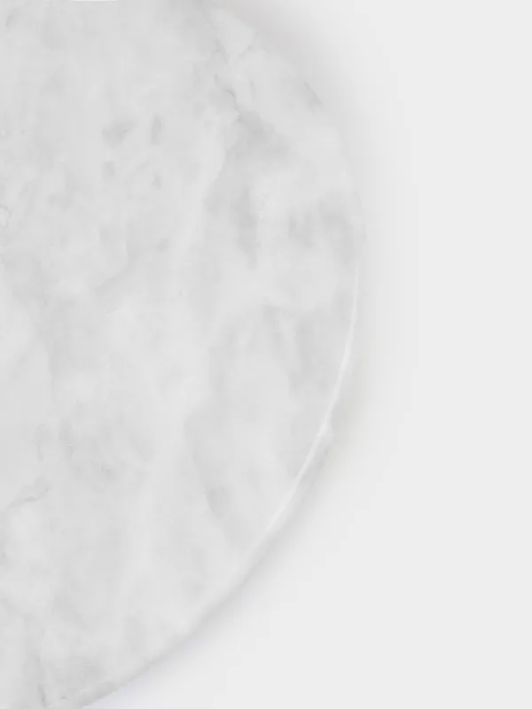 Serving dish, 30 cm, rotating, marble, white, Marble, image-3