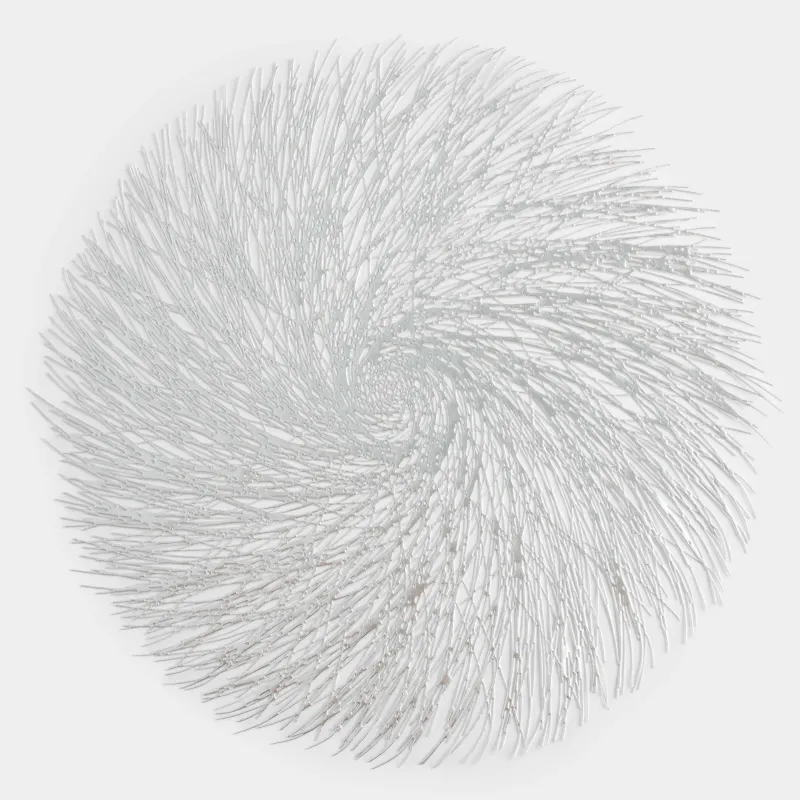 Placemats, 38 cm, PVC, round, silver, Azhur Grid