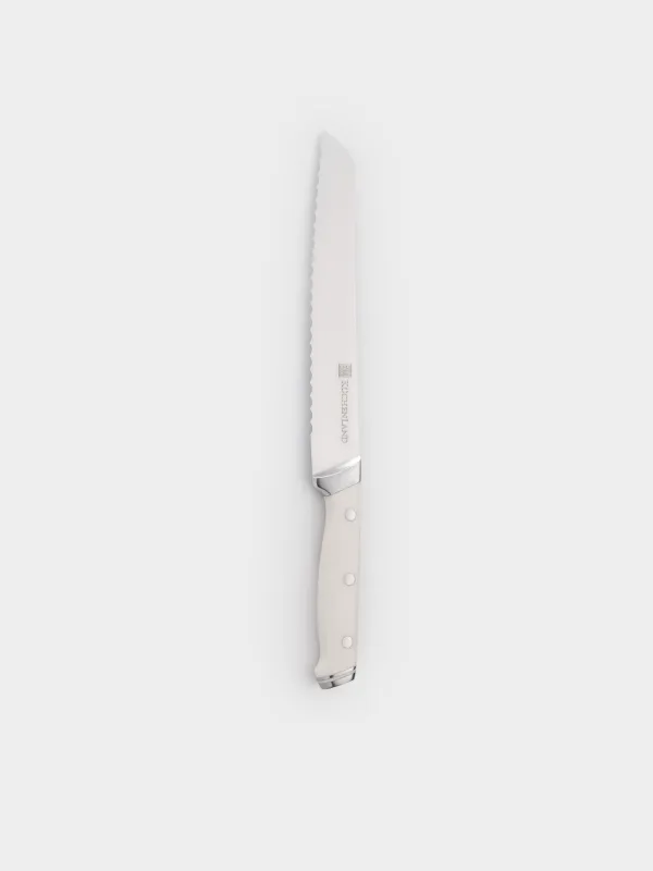 Bread knife, 20 cm, steel / plastic, white, Solo white, image-0