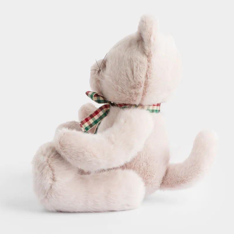 Toy, 35 cm, soft, with movable paws, polyester, beige, Cat, Cat, image-2