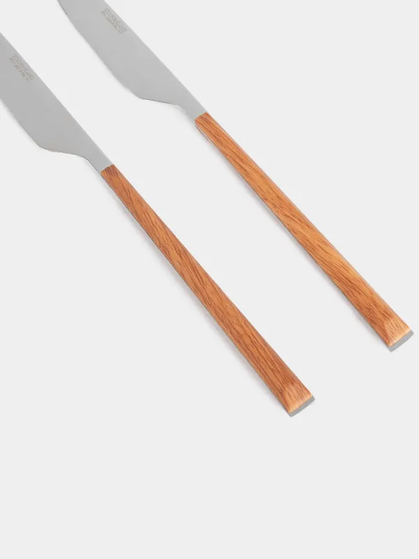 Table knife, 2 pcs, steel/plastic, brown, Prague, image-3